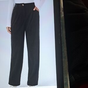 XSMALL    HALARA CORDUROY PLICATED CASUAL PANTS